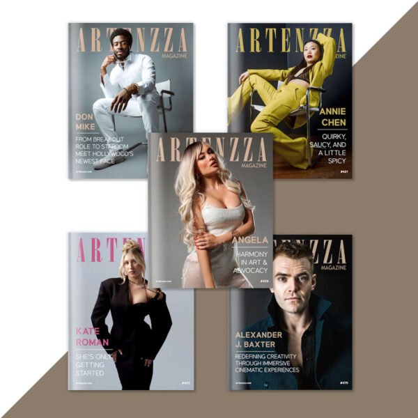 Artenzza Magazine cover - Elevate visibility for independent artists. Ideal for singers, actors, and PR professionals seeking link-building opportunities and industry exposure. Add to basket for enhanced recognition in the arts world