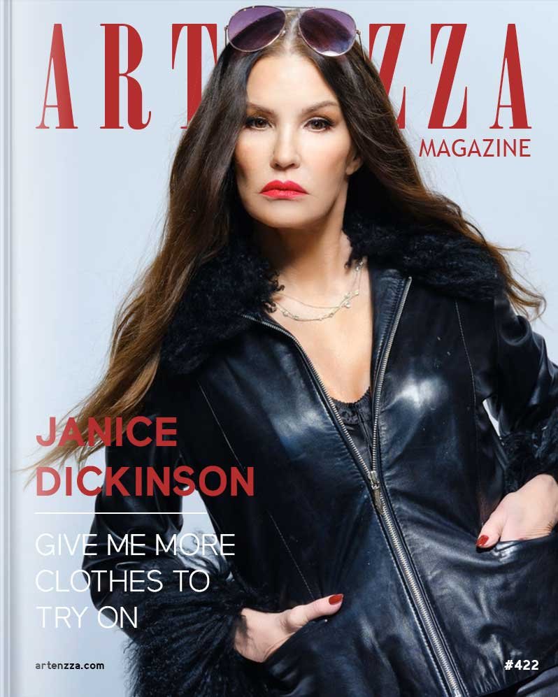 Janice Dickinson Artenzza Magazine cover - Boost visibility for independent artists and promote music. Ideal for singers, actors, and PR professionals seeking to gain followers, self-promote, and highlight new singles, upcoming movies, new books, and Spotify playlist features