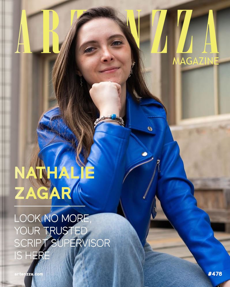 Magazine cover featuring Nathalie Zagar, French-Mexican artist and script supervisor in LA, interviewed by Artenzza for her artistic journey and achievements