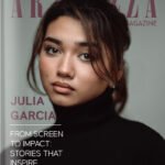 Julia Garcia on Artenzza magazine cover, young actress and producer, promoting her career in acting, producing films, and advocacy for childhood cancer