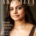 Magazine cover featuring Sarah DeSouza-Coelho, a Guyanese-Canadian actor and writer, highlighting her role in Netflix’s upcoming holiday film Hot Frosty