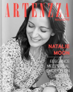 Cover of Artenzza Magazine featuring classically trained actor Natalie, known for her roles in Superman & Lois, The Flash, and The Hunting Party, showcasing her work in the North American film and television industry