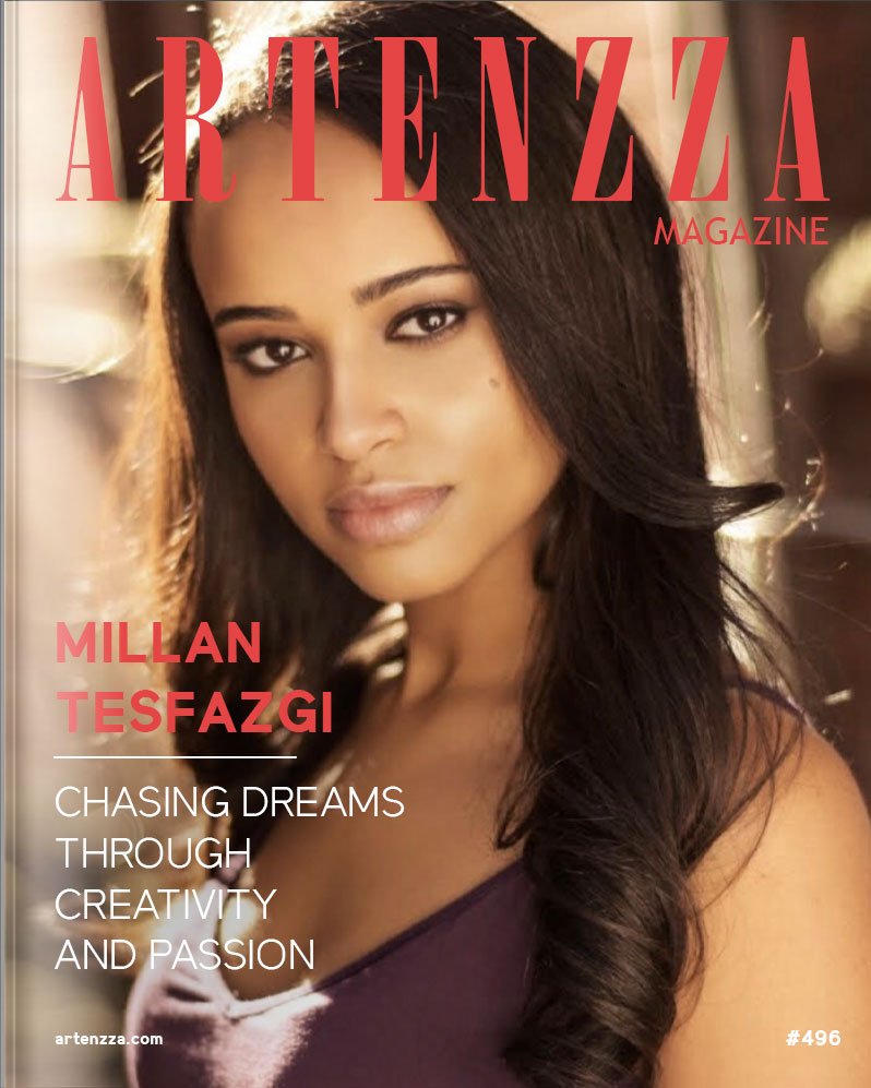 Magazine cover featuring Millan Tesfazgi, actress from 'Siren' and 'Irrational', sharing her artistic journey and insights