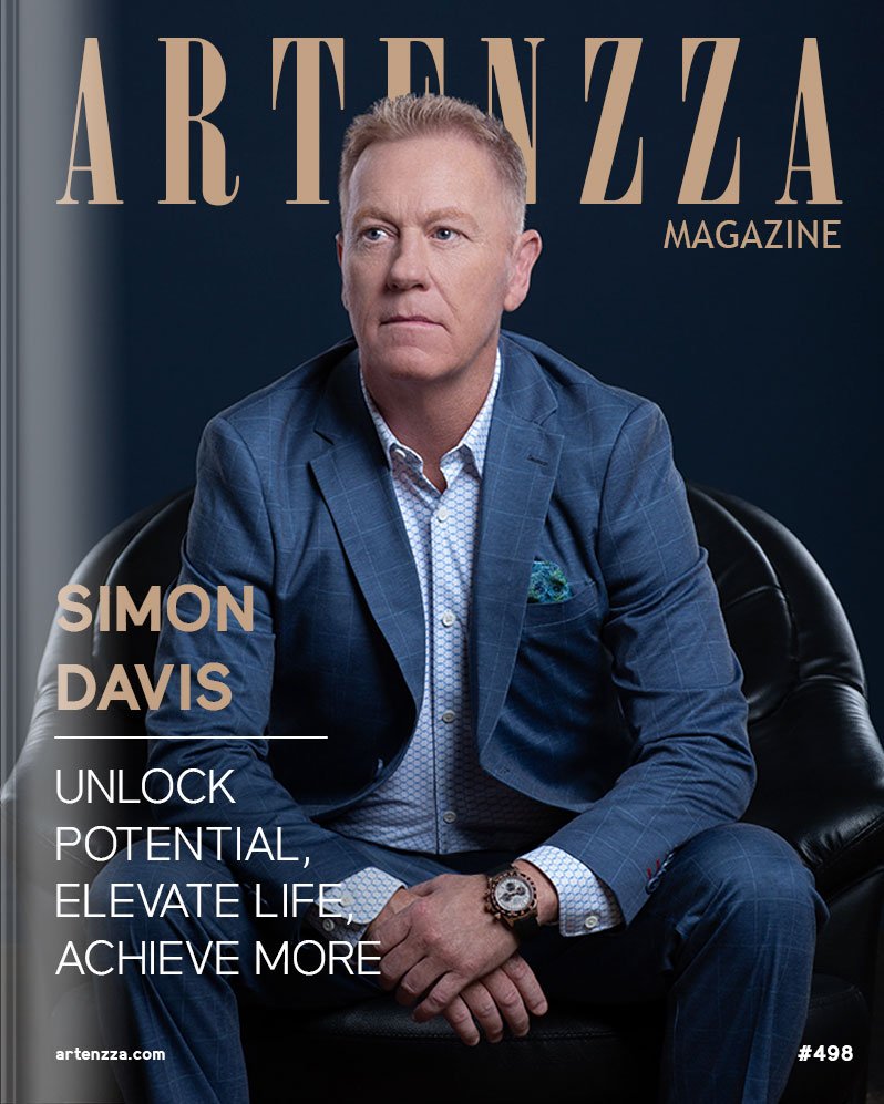 Exclusive Artenzza Magazine Cover featuring Simon Davis – Former Pro Snowboarder, Pilot, Entrepreneur, and Elite Aligned Coaching Founder.