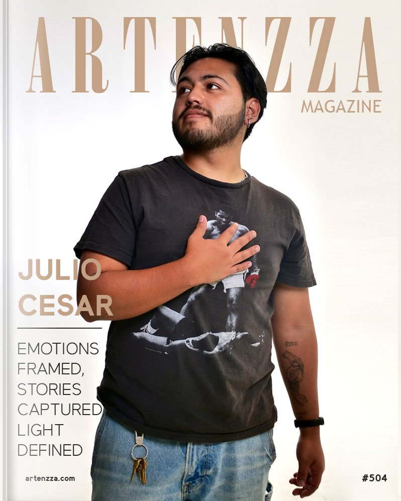 Julio Cesar Flores featured on Artenzza Magazine cover – Renowned fashion photographer and cinematographer capturing human emotions through visual storytelling