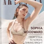 Sophia Woodward on the cover of Artenzza Magazine, showcasing her career in film, television, and musical theatre