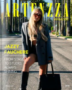 Jazzy Fauchere Canadian actress and singer feature on Artenzza magazine cover showcasing her journey in entertainment and new music release
