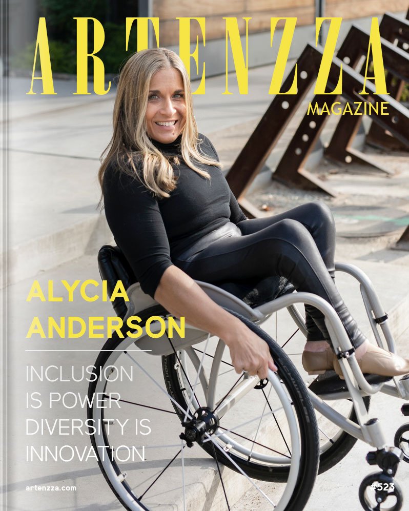 Magazine cover featuring disability inclusion speaker and accessibility advocate empowering artists and creators