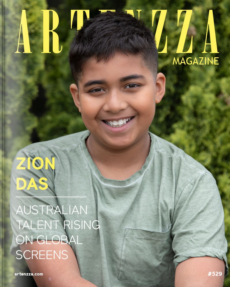 Australian actor and model Zion Das featured on Artenzza Magazine cover, known for national commercials and iPOP! acting training
