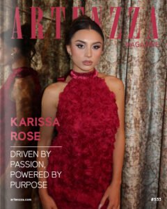 Rising actress and content creator Karissa Rose featured on Artenzza magazine cover, empowering independent artists worldwide