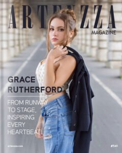 Artenzza magazine cover featuring internationally recognized model, actress, and musician, known for New York, Paris, Milan Fashion Weeks and philanthropic work