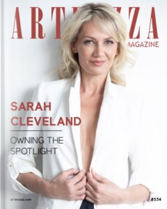 Canadian actress Sarah Cleveland on Artenzza magazine cover promoting Lifetime movie The Girl Who Survived