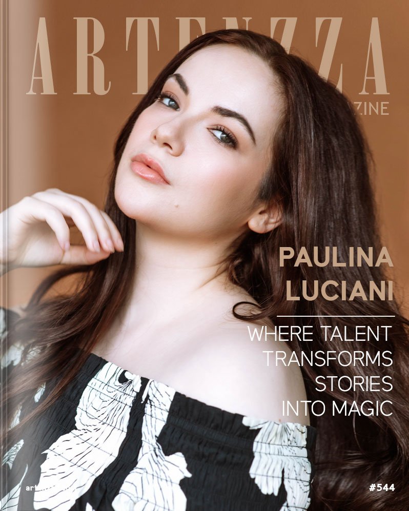 Award-winning Toronto actress and singer Paulina Luciani featured on Artenzza Magazine cover — promoting independent artists, film, and theatre talent worldwide.