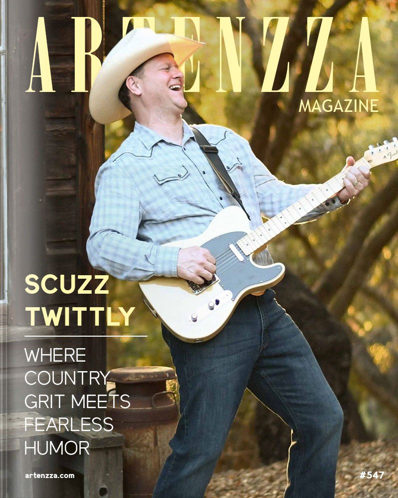 Scuzz Twittly featured on Artenzza magazine cover – American musician and comedy artist blending country, rock, and humor
