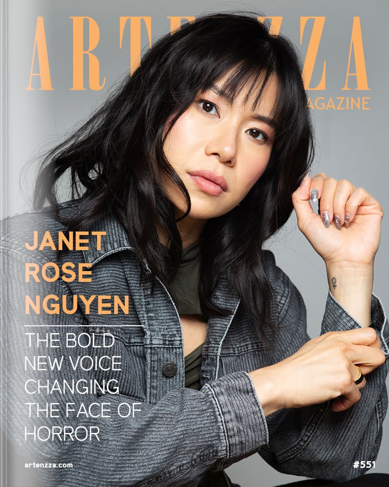 Artenzza Magazine cover featuring award-winning filmmaker Janet-Rose Nguyen — Asian-Canadian writer and director known for her feminist horror-comedy storytelling.