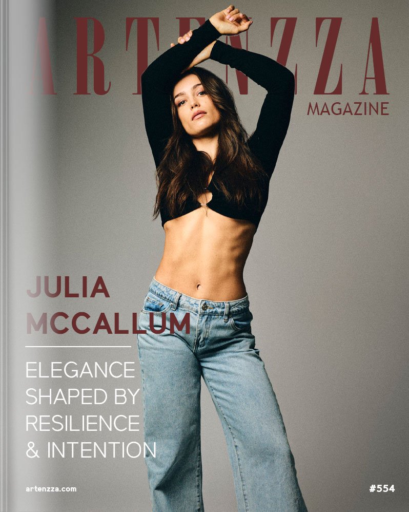 Magazine cover featuring a Los Angeles–born model from a Hollywood legacy, showcasing authentic beauty and modern wellness for independent artist promotion