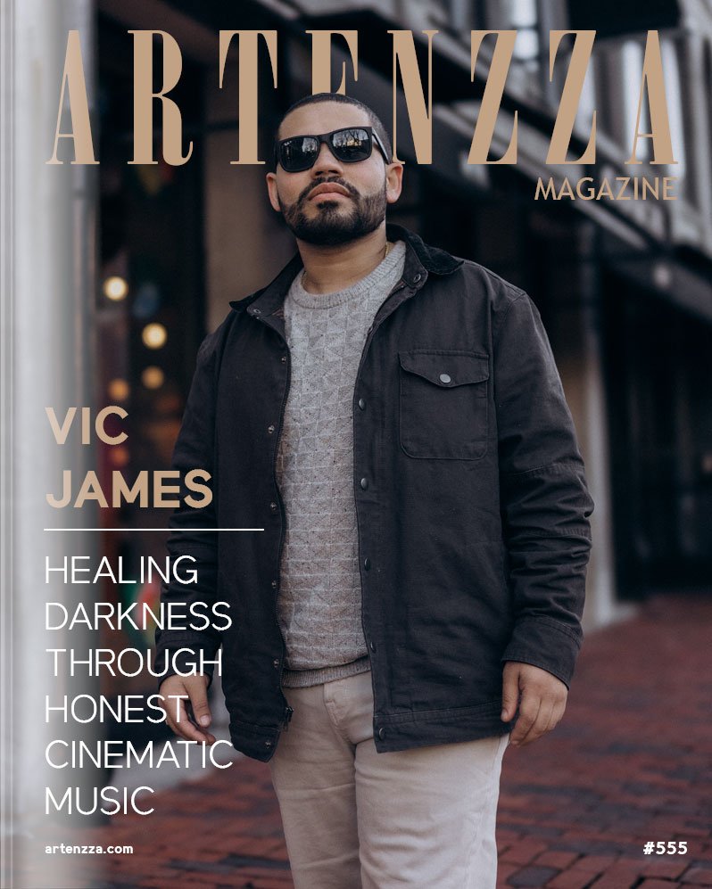 Independent singer-songwriter Vic James featured on Artenzza magazine cover for emotional cinematic music interview