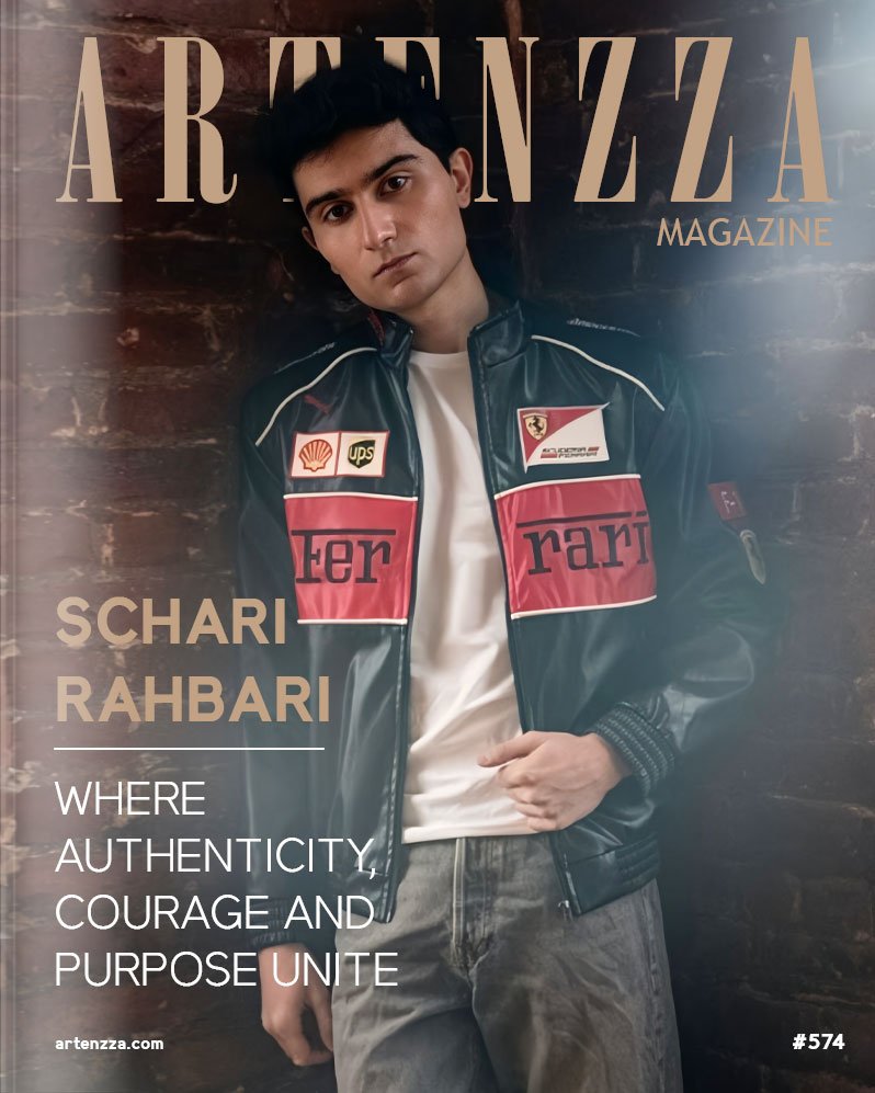 Schari Rahbari magazine cover interview featuring German-Persian actor, model, public speaker, and creative storyteller discussing resilience, personal growth, and storytelling